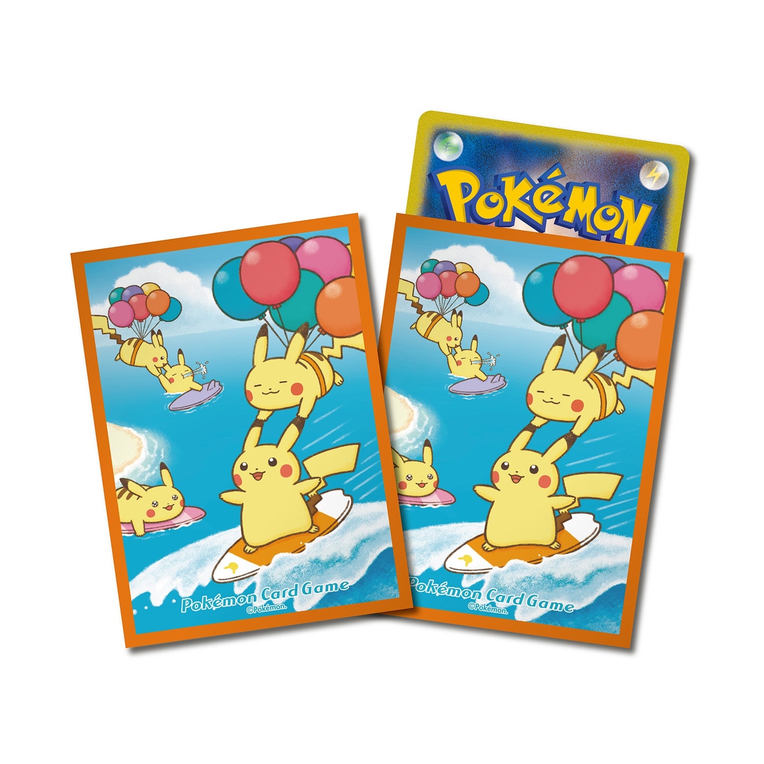 Sleeves Pokémon Center Pikachu Surfeur & Pikachu Volant — visuel officiel