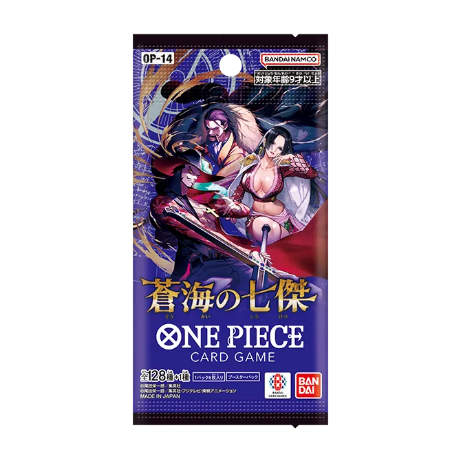 Booster One Piece OP-14 The Azure Sea's Seven — sachet japonais de 6 cartes
